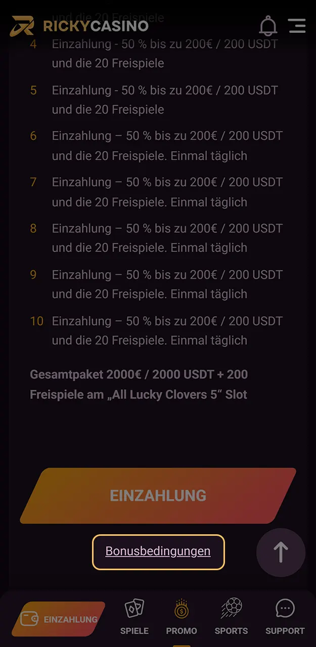 Nutzen Sie die Boni von Ricky Casino und erfüllen Sie die Anforderungen für eine anschließende Auszahlung.