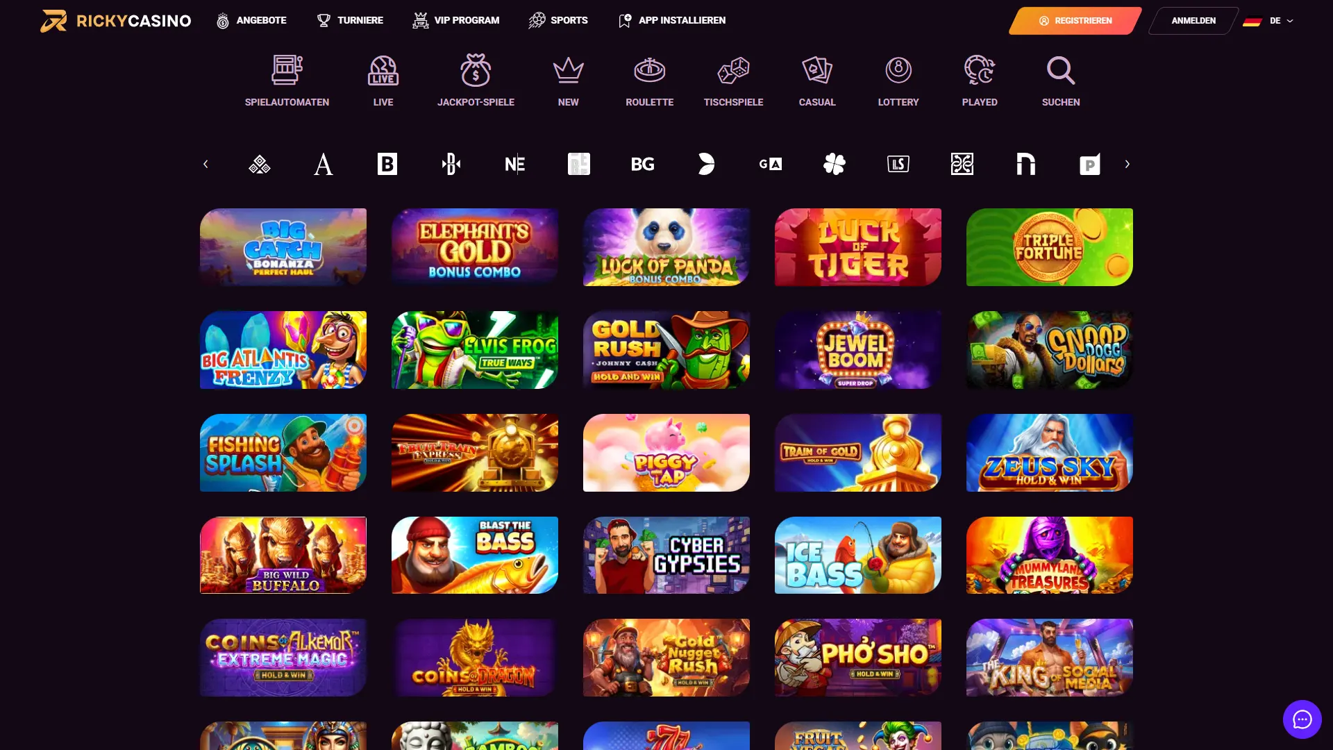Bei Ricky Casino sind die beliebtesten Spiele verfügbar.