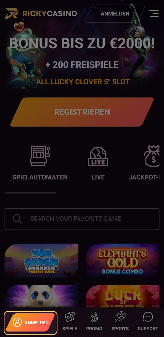 Führen Sie den Ricky Casino Login durch, um eine Auszahlung Ihrer verfügbaren Gewinne zu beantragen.