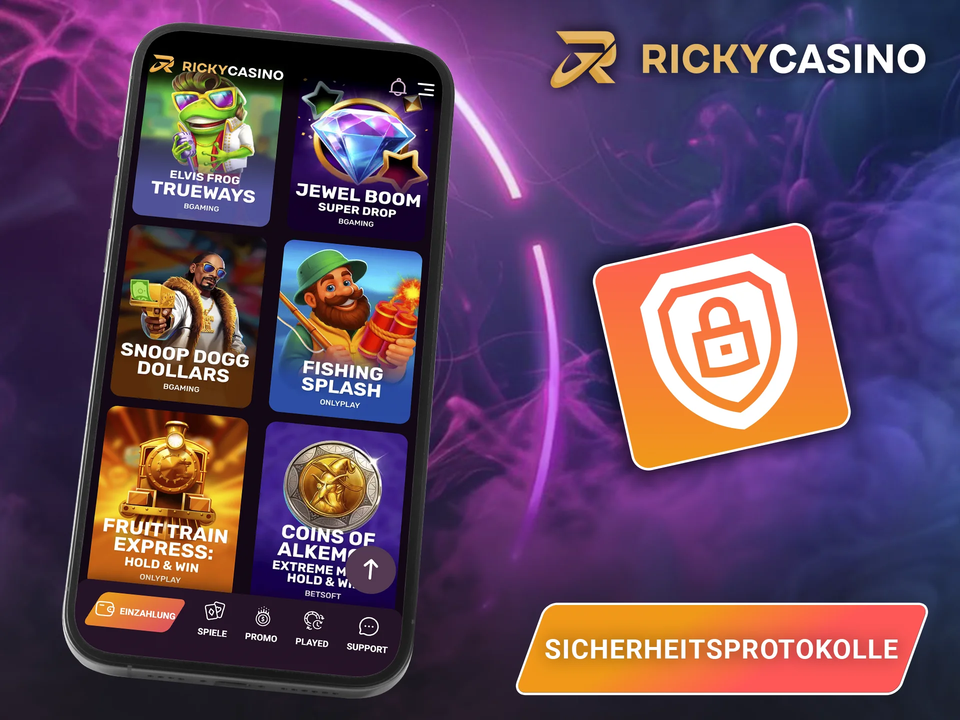 Ricky Casino garantiert Ihnen Sicherheit und Schutz.