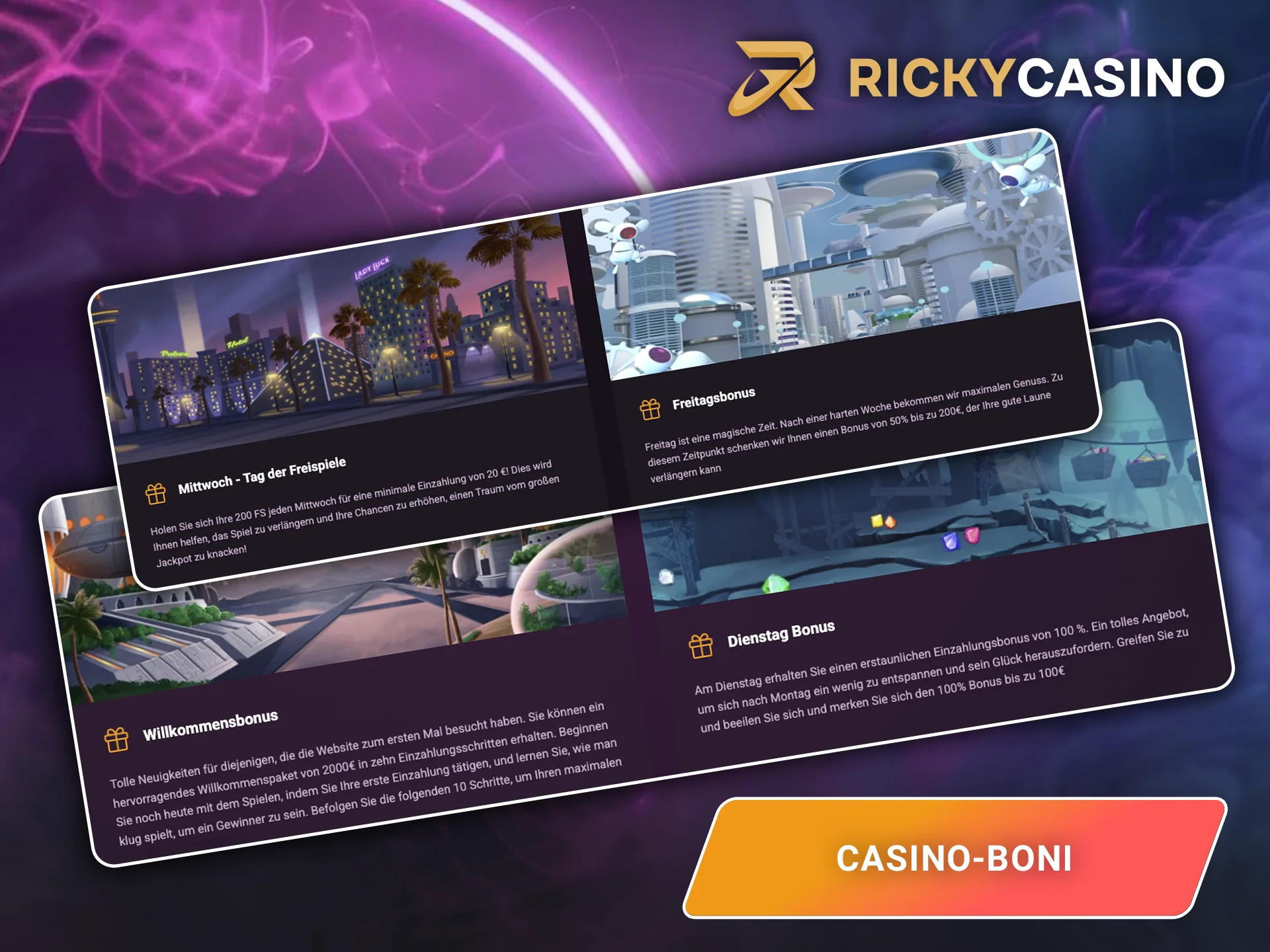 Erfahren Sie mehr über das Bonussystem im Ricky Casino.
