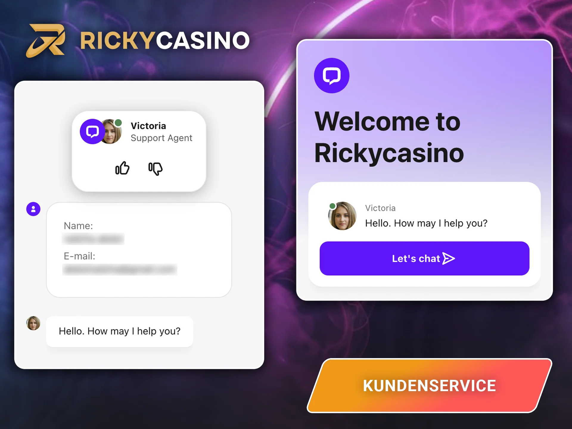 Nutzen Sie den schnellen Kundenservice auf der Website des Ricky Casinos.