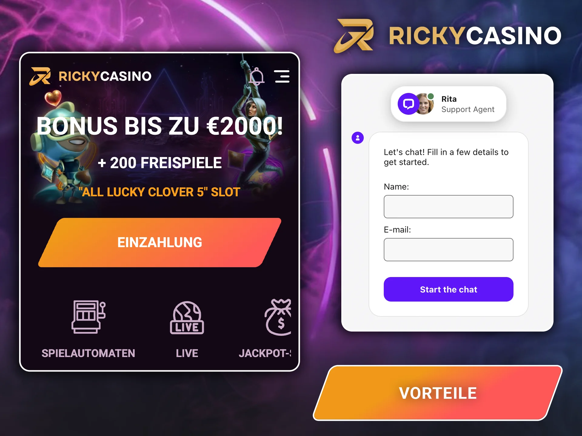 Informieren Sie sich ausführlich über die wichtigsten Vorteile des Ricky Casinos.