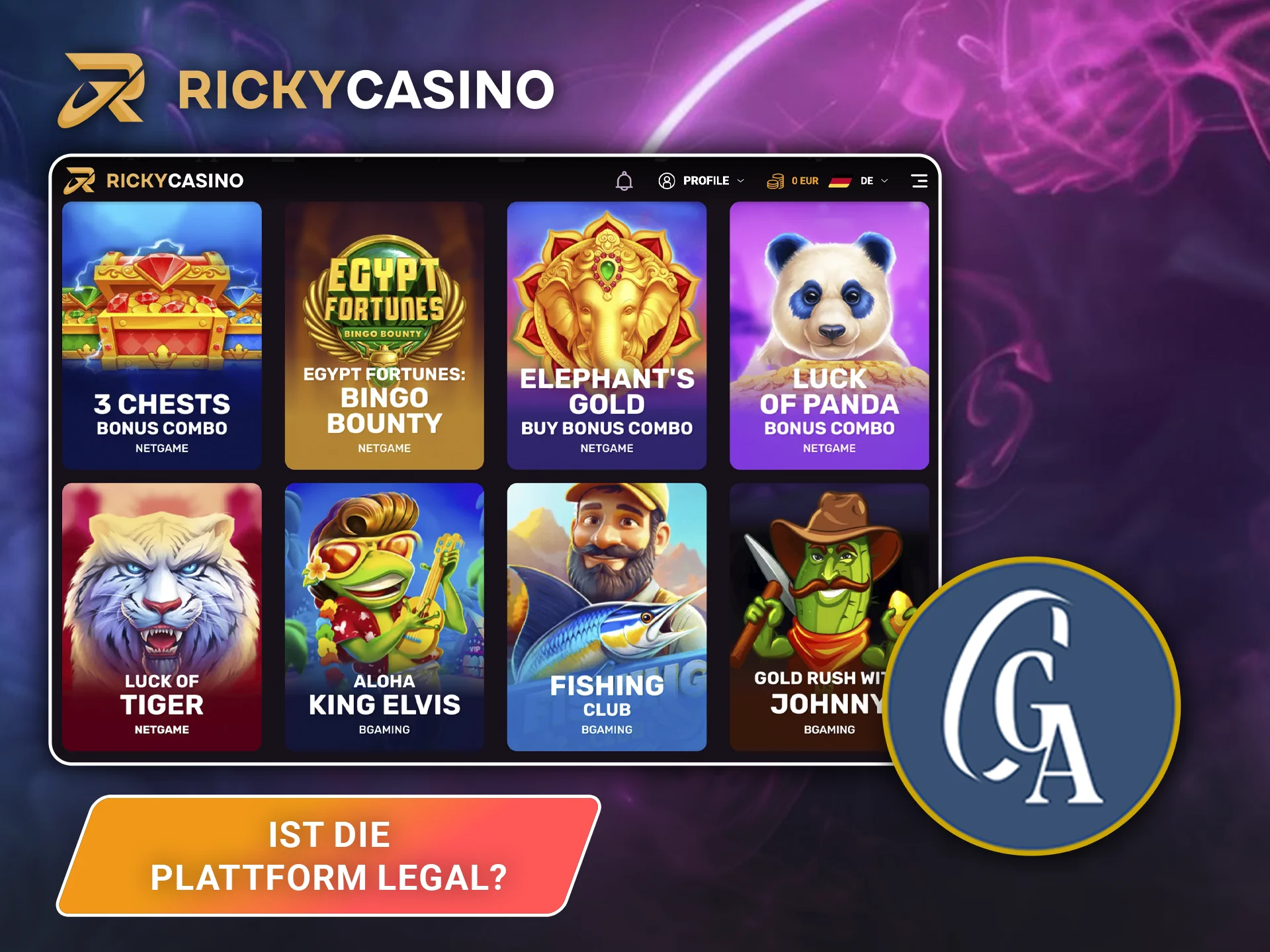 Erfahren Sie mehr über die Lizenz des Ricky Casinos.